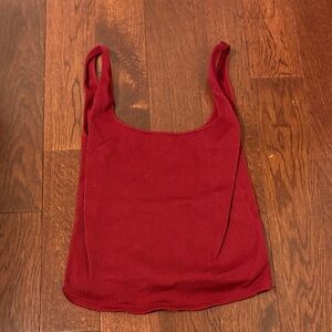 Dynamite Rich Ribbed Red Tank Top